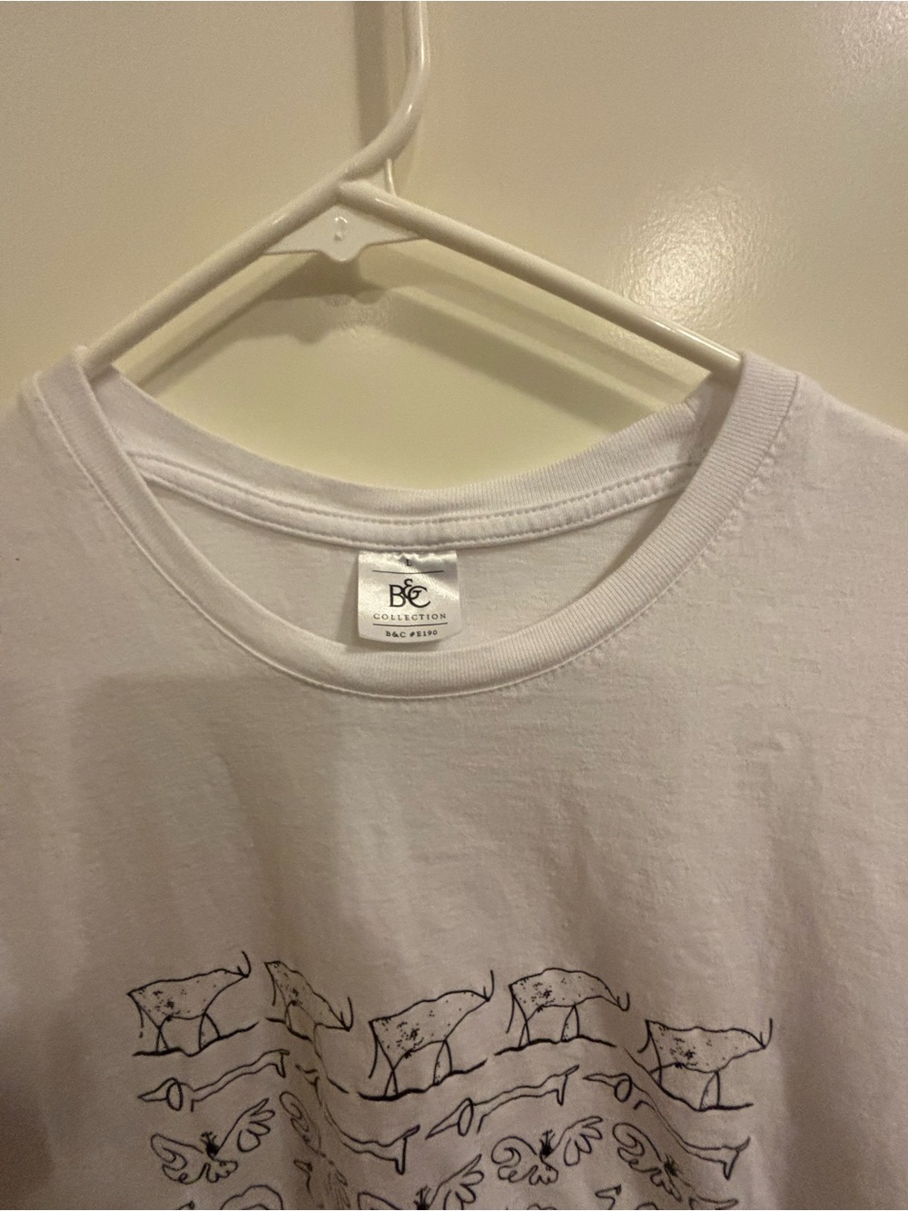 B&C Collection White Graphic Tee with Black Print as large